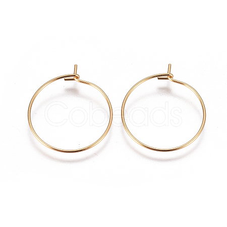 304 Stainless Steel Hoop Earrings Findings STAS-I120-60A-G-1