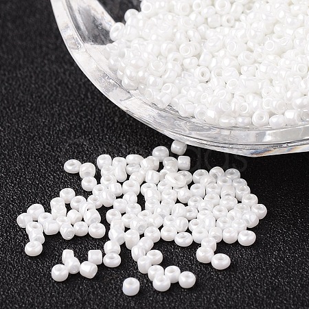 DIY Craft Beads 12/0 Opaque Colors Lustered Round Glass Seed Beads X-SEED-A012-2mm-121-1