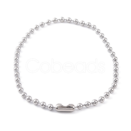 Non-Tarnish 304 Stainless Steel Ball Chain Necklaces for Women NJEW-G135-01C-P-1