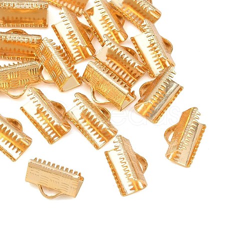 SHEGRACE Brass Ribbon Crimp Ends XGR0062G-57G-1