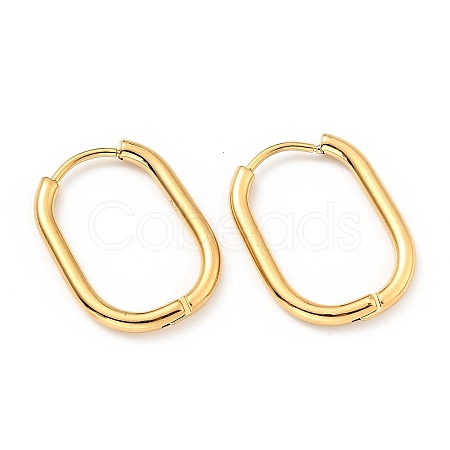PVD Vacuum Plating 303 Stainless Steel Oval Hinged Hoop Earrings with 316 Stainless Steel Pins for Women EJEW-F285-31B-G-1