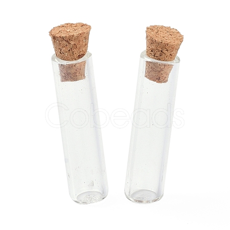Tube Glass Cork Bottles Ornament AJEW-O032-04I-1