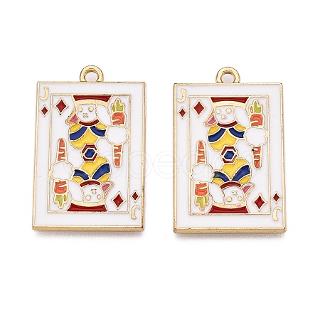 Rack Plating Alloy Enamel Pendants X1-ENAM-N056-392A-KCG-1