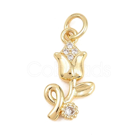 Valentine's Day Brass Micro Pave Clear Cubic Zirconia Pendants KK-D258-07G-02-1