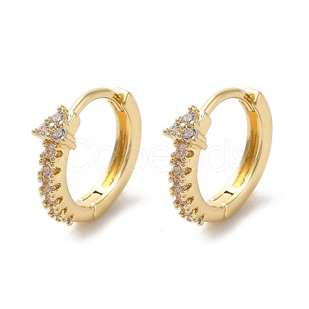 Rack Plating Brass Micro Pave Cubic Zirconia Hoop Earrings EJEW-A031-22G-1