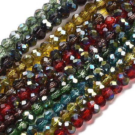 Electroplate Glass Faceted Rondelle Beads Strands EGLA-D020-4x3mm-M-1