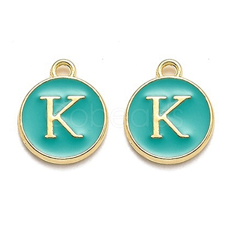 Golden Plated Alloy Enamel Charms ENAM-Q437-15K-1