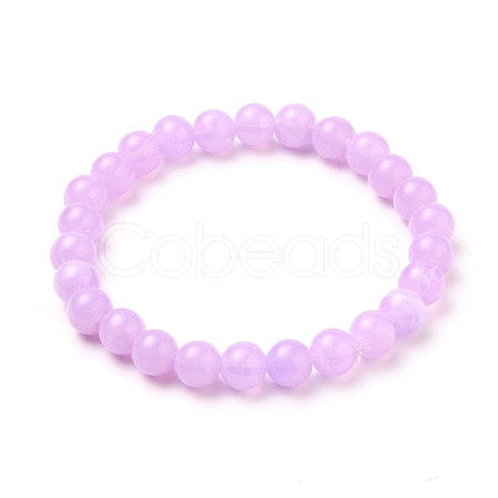 Acrylic Stretch Beaded Bracelets BJEW-JB05714-06-1