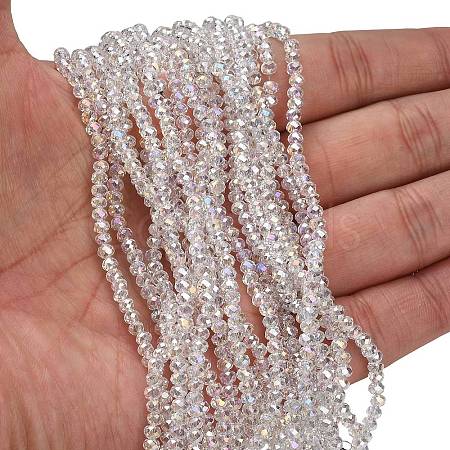 Electroplate Glass Beads Strands GL-CBAA615-02E-1