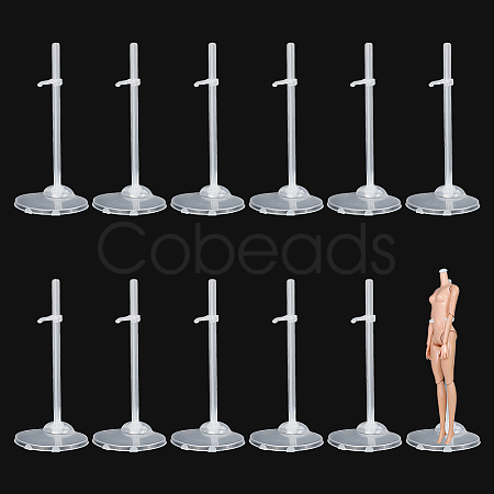 Transparent Plastic Adjustable Doll Standing Bracket AJEW-WH0312-72-1