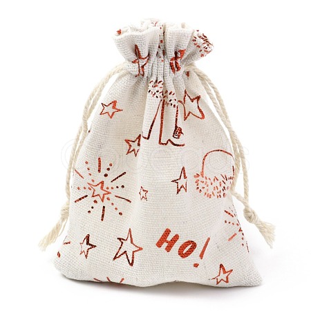 Christmas Theme Cotton Fabric Cloth Bag ABAG-H104-B15-1