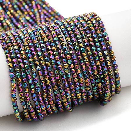 Electroplate Glass Beads Strands GLAA-H021-01A-FP13-1