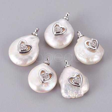 Natural Cultured Freshwater Pearl Pendants PEAR-F008-55P-1