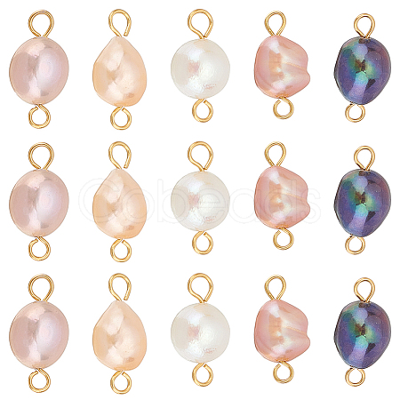 30Pcs Potato Natural Cultured Freshwater Pearl Connector Charms FIND-SC0005-37-1