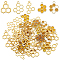 SUNNYCLUE 60Pcs 5 Style Alloy Pendants, with Enamel, Hollow Honeycomb Charm, Golden, 19~29.5x15~18x2mm, Hole: 2mm, 12pcs/style