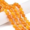 Dyed Natural White Jade Beads Strands, Two Tone, Round, Orange, 10x10mm, Hole: 1mm, about 38~39pcs/strand, 14.96~15.6''(38~39cm)