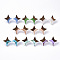 Resin & Walnut Wood Stud Earrings, with 304 Stainless Steel Pin, Star, Mixed Color, 21x17~18mm, Pin: 0.7mm