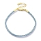 Polyester Cord Braided Bracelet Makings, with Stainless Steel Claw Lobster Clasps, Brass Findings, Long-Lasting Plated, Sky Blue, 7-3/8 inch(18.8cm)