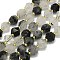 Natural Tourmalinated Quartz Beads Strand, Octagonal, Faceted, 9~10.5x9~10.5x7.5~8.5mm, Hole: 1mm, about 36~40pcs/strand, 15.35~15.55 inch(39~39.5cm)