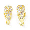 Rack Plating Brass Micro Pave Cubic Zirconia Snap on Bails, Long-Lasting Plated, Teardrop, Real 18K Gold Plated, 8.5x4.5mm