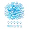 100Pcs 2 Style Eco-Friendly Transparent Acrylic Beads, Heart/Star, Dyed, AB Color, Deep Sky Blue, 8~10x8~10x3~4mm, Hole: 1.5mm, 50pcs/style