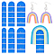 Acrylic Earring Pendant Making Tools, Polymer Clay Rainbow Arch Guide Set, for Earrings Craft Making, Blue, 59.5x9.5~19.5x2.5mm, 3Pcs/set