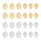 Unicraftale 24Pcs 4 Style 304 Stainless Steel Pendants, Tropical Leaf Charms, Golden & Stainless Steel Color, 12~15.5x7.5~11x1mm, Hole: 1~1.4mm, 6pcs/style