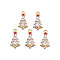 Rack Plating Alloy Enamel Pendants, with Crystal AB Rhinestone, Cadmium Free & Nickel Free & Lead Free, Light Gold, Christmas Tree with Star, White, 18x9x3mm, Hole: 1mm