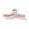 Ion Plating(IP) 304 Stainless Steel Toggle Clasps Parts, Textured, Bar, Rose Gold, 18x6x2mm, Hole: 2mm