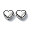 Tibetan Style Alloy Beads, Heart, Antique Silver, 11x12.5x6mm, Hole: 1.6mm, about 190pcs/500g