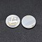 Shell Cabochons, with Resin, Flat Round with Arabic Alphabet, White, 12~12.5x2~2.5mm