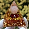 Orgonite Pyramid Resin Energy Generators, Reiki Natural Rose Quartz Chips Inside for Home Office Desk Decoration, Capricorn, 60x60x60mm