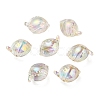 UV Plating Rainbow Iridescent Acrylic Beads OACR-F004-07F-1