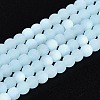 Frosted Imitation Jade Glass Beads Strands GLAA-T032-J4mm-MBB04-4
