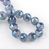 Faceted(96 Facets) Round Electroplate Glass Bead Strands EGLA-S130-10mm-02-3