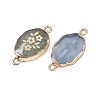 Opalite & Natural Amethyst & Green Aventurine & Quartz Crystal & Amazonite & Tiger Eye Oval Links Connector Charms KK-F921-12G-2