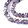 Electroplate Transparent Glass Beads Strands GLAA-N021-4mm-M-4