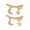 Brass Micro Pave Cubic Zirconia 2-Loop Pendants KK-E068-VC032-2