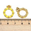 304 Stainless Steel Enamel Ring Stud Earrings EJEW-K268-16G-5