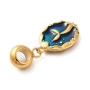 Ion Plating(IP) 304 Stainless Steel Dodger Blue Enamel European Dangle Charms STAS-G308-34G-3