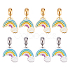 8Pcs 2 Colors 304 Stainless Steel European Dangle Charms STAS-DC0010-74-1