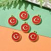 Golden Plated Alloy Enamel Charms X-ENAM-S118-03C-5