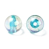 UV Plating Transparent Rainbow Iridescent Acrylic Beads OACR-F004-01F-3