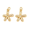 Brass Micro Pave Clear Cubic Zirconia Charms KK-Q085-02I-G-1