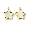 Ion Plating(IP) 304 Stainless Steel Pave Shell Star Charms X-FIND-Z028-26G-1