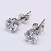 Cubic Zirconia Ear Studs X-STAS-E051-3C-1