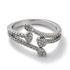 Brass Micro Pave Cubic Zirconia Cuff Rings RJEW-G310-14P-2