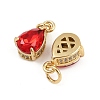 Brass Pave Cubic Zirconia Pendants KK-L240-05G-01-2