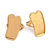 Rectangle Brass Adjustable Ring Components KK-Z122-18G-2