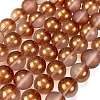 Frosted Transparent Glass Bead Strands GLAA-P065-10mm-13-2